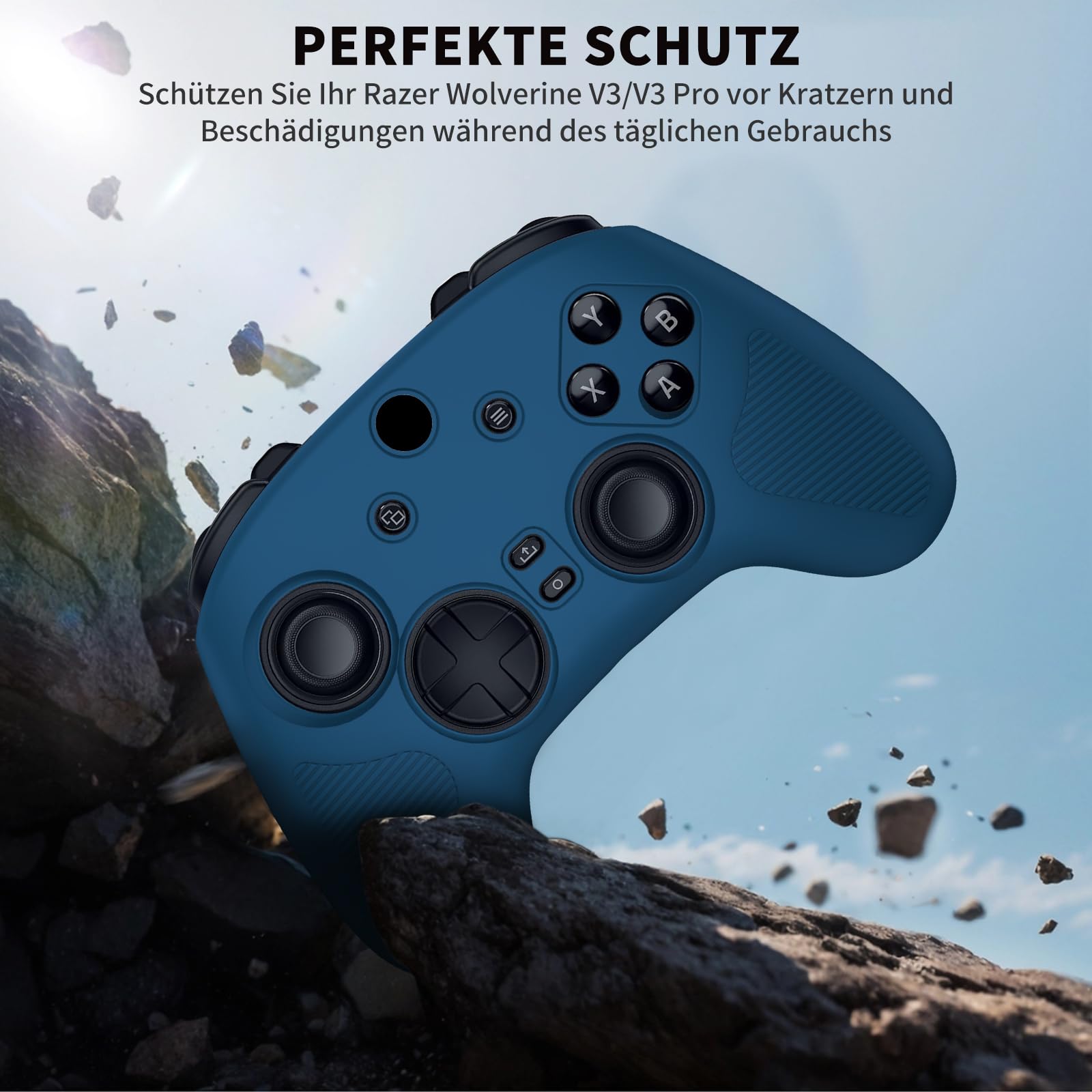 Funda compatible con Razer Wolverine V3 Pro, funda ultrafina sin olor, protección contra caídas, piel no tóxica, cubierta protectora de silicona para el controlador de juegos para Razer Wolverine V3