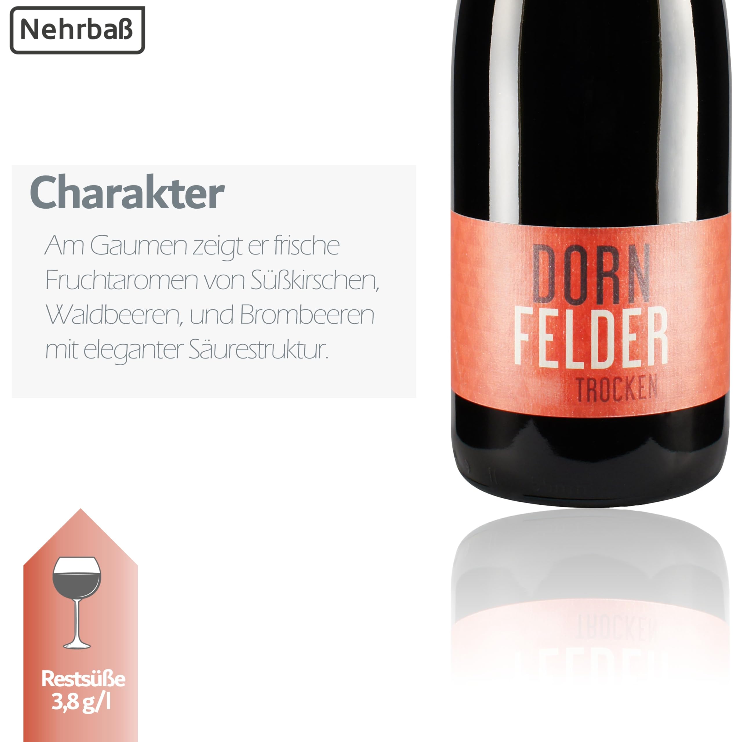 Nehrbaß - “Dornfelder 2024” - Rotwein trocken 6 x á 1 Liter - Qualitätswein - Vegan - Aus Deutschland (Rheinhessen) - mit Schraubverschluss