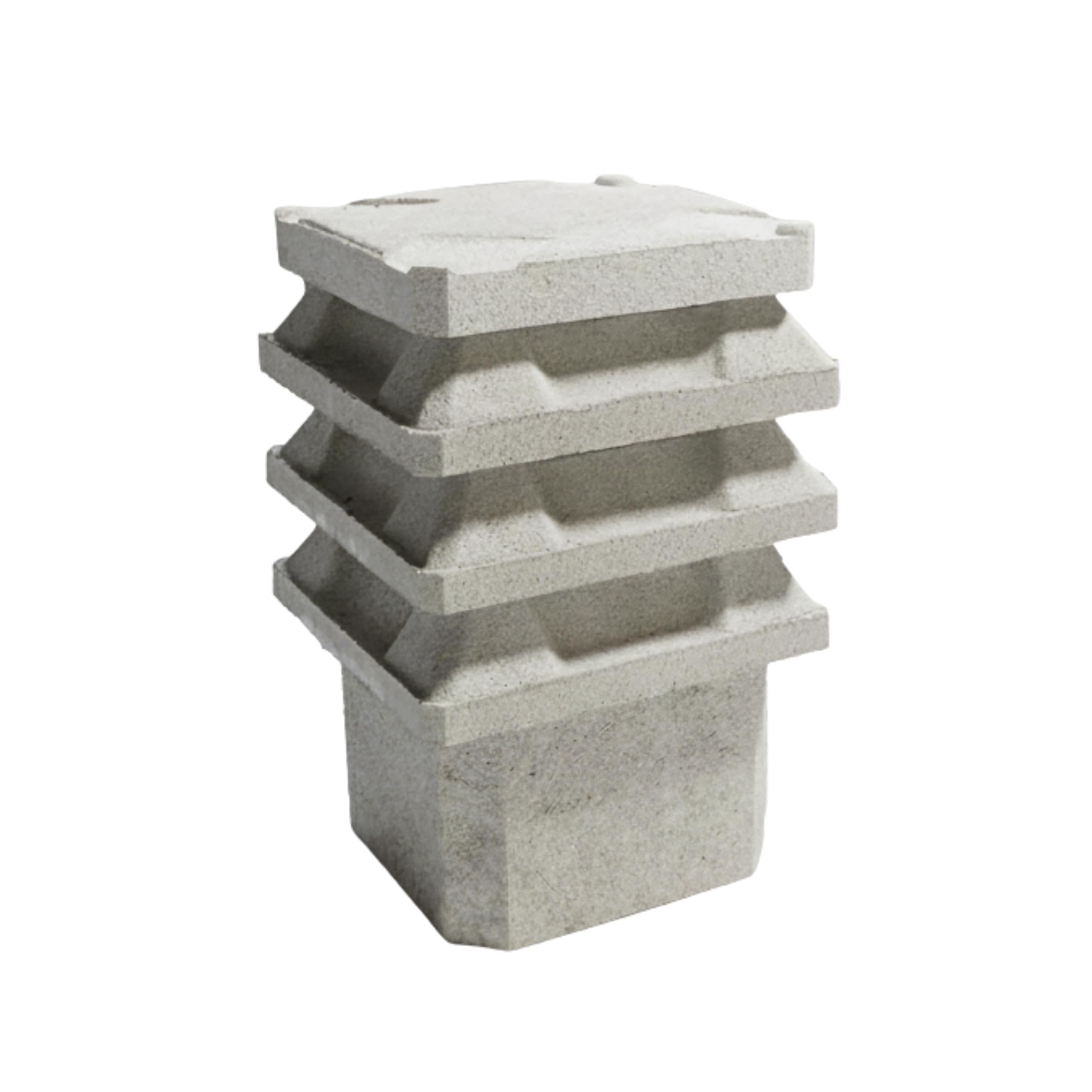 Comignolo Camino Antivento In Cemento Grigio Vibrato Varie Misure | Terminale Canna Fumaria Resistente A Pioggia, Vento E Uccelli | Copertura Fumaria Varie Misure | Made In Italy (25 cm X 25 cm)