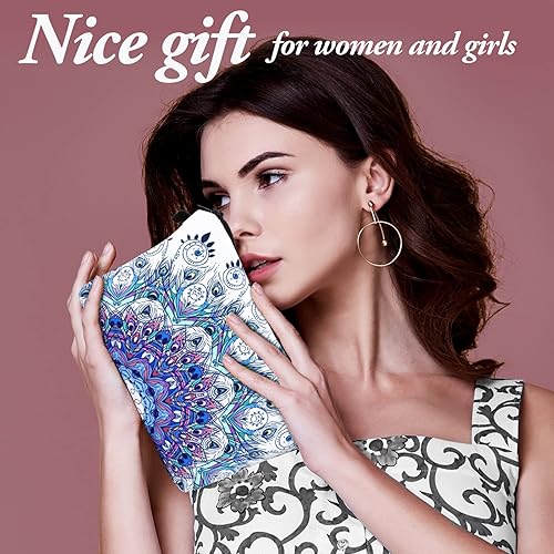 Miniatura 4 de 30 bolsas de cosméticos para mujer, bolsas de maquillaje portátiles a granel, mandala floral, bolsas impermeables para viajes, con cremallera, bolsa