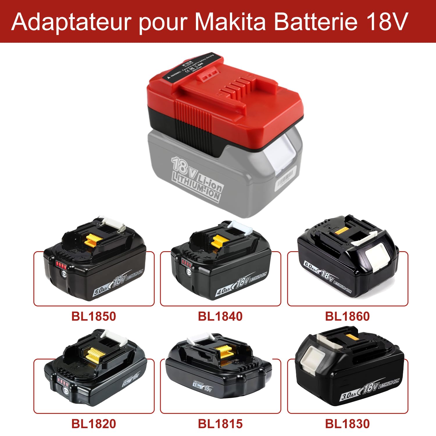 Energup 2 adattatori per batteria Einhell da 18 V per Makita a Einhell, adattatore per batteria Makita 18 V MT18EIN