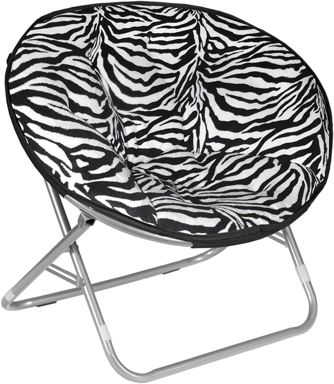 Premium Zebra Faux Fur Saucer Chair Home & Kitchen