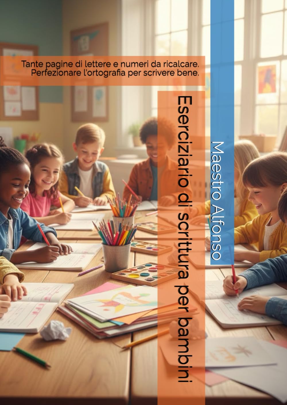 Eserciziario di scrittura per bambini: Tante pagine di lettere e numeri da ricalcare. Perfezionare l'ortografia per scrivere bene.