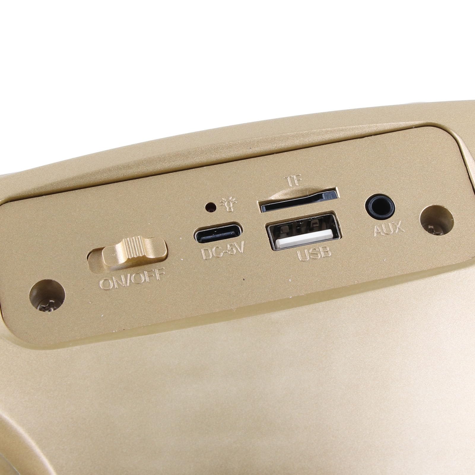 Semme Altoparlante per Karaoke Familiare con Doppio Microfono Portatile, Stereo Portatile da Esterno con Funzione di Annullamento Vocale (GOLD)