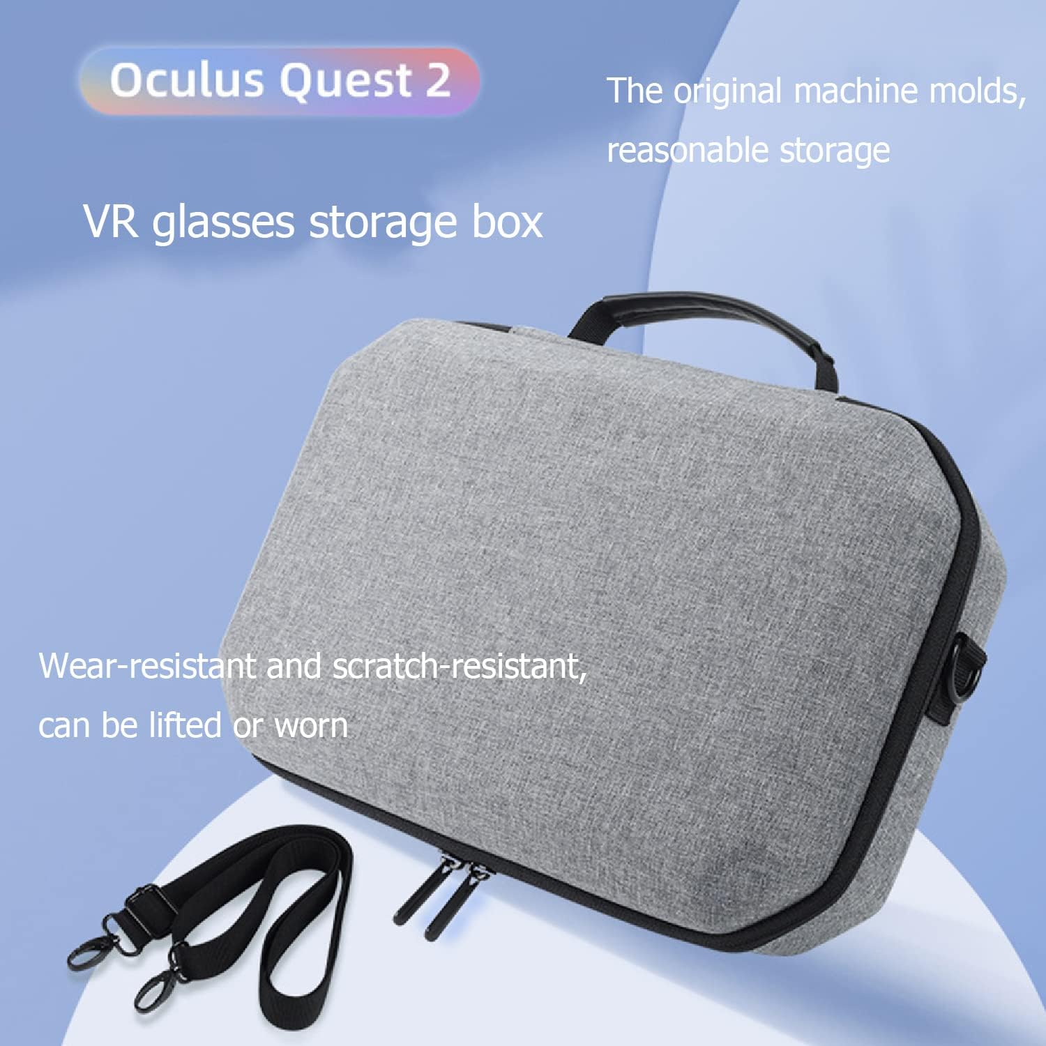 Palumma VR Travel Storage Bag Compatible with Oculus Quest 2VR All-in-one VR Gaming Glasses Hard Carrying Case with Shoulder Strap