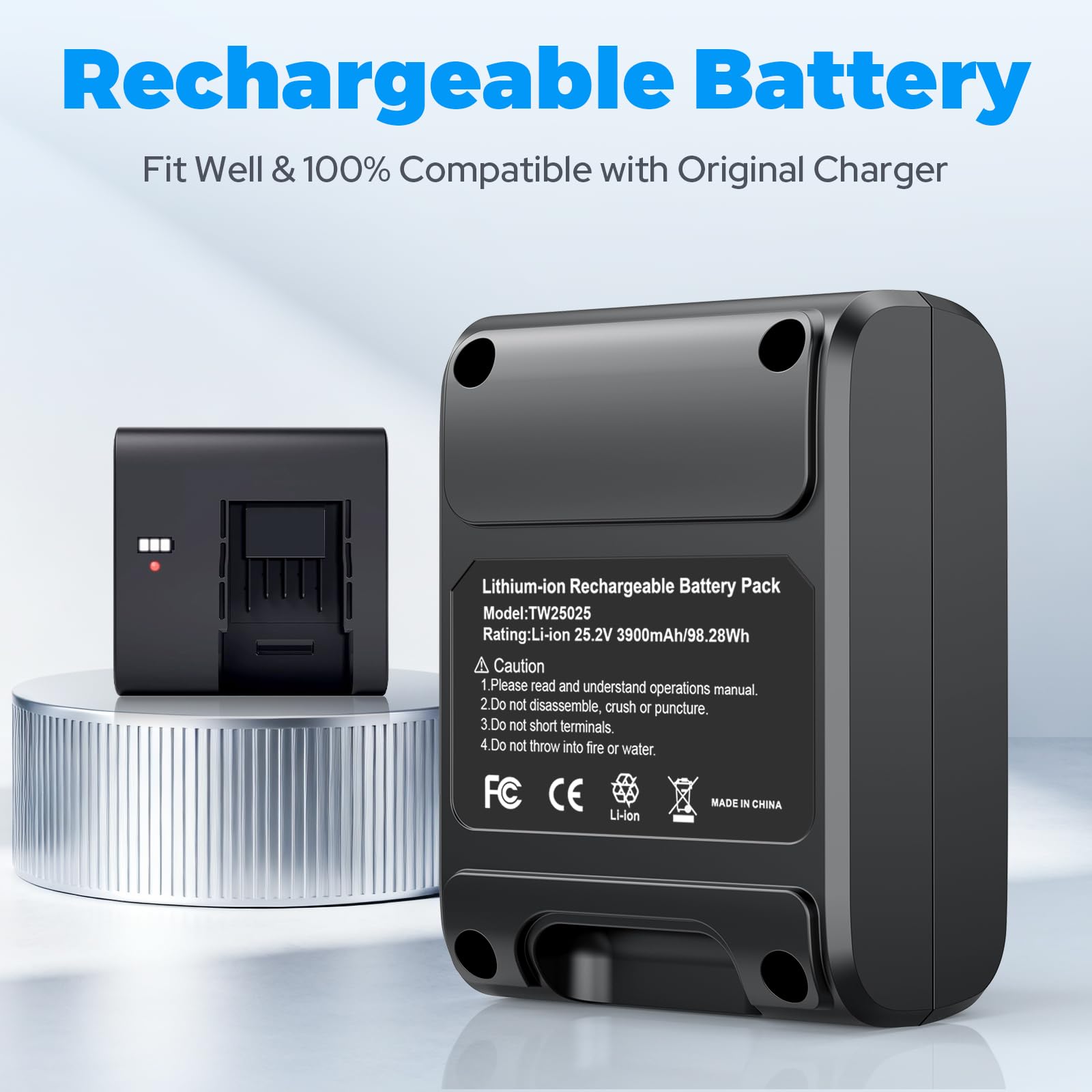 25,2V Akku für Philips AquaTrio 9000 Series Nass-Trockensauger, 3900mAh Lithium-Ionen Ersatzakku für Philips AquaTrio 9000 Staubsauger