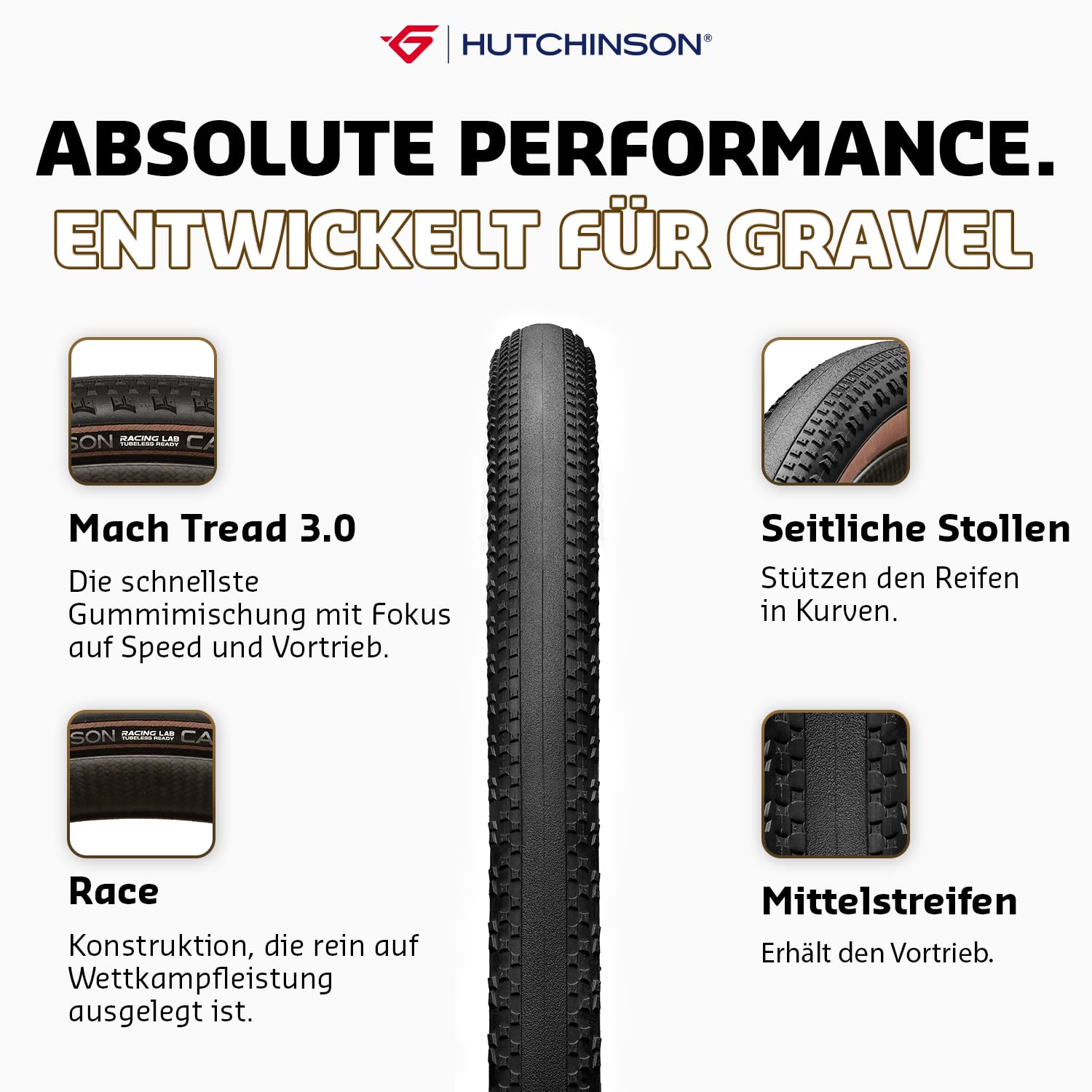 Hutchinson - Caracal Race - Performance-Gravelreifen - Faltreifen - Tubeless Ready
