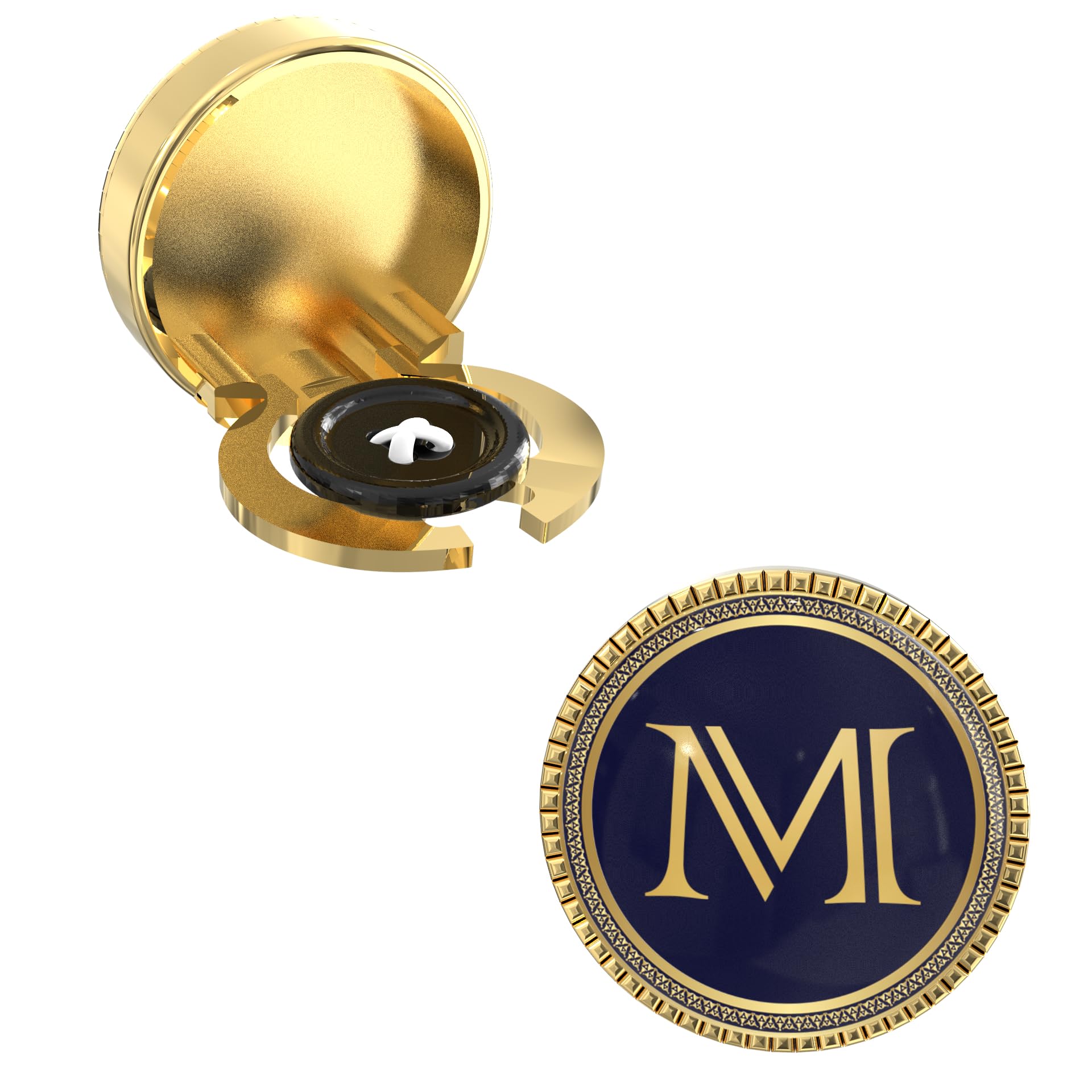 18K Yellow Gold Colour Plated Snap on Button Cover Cufflinks for Men - Stylish Accessories for Casual & Formal Shirts - Ideal Wedding, Birthday, & Anniversary Gift-image-28