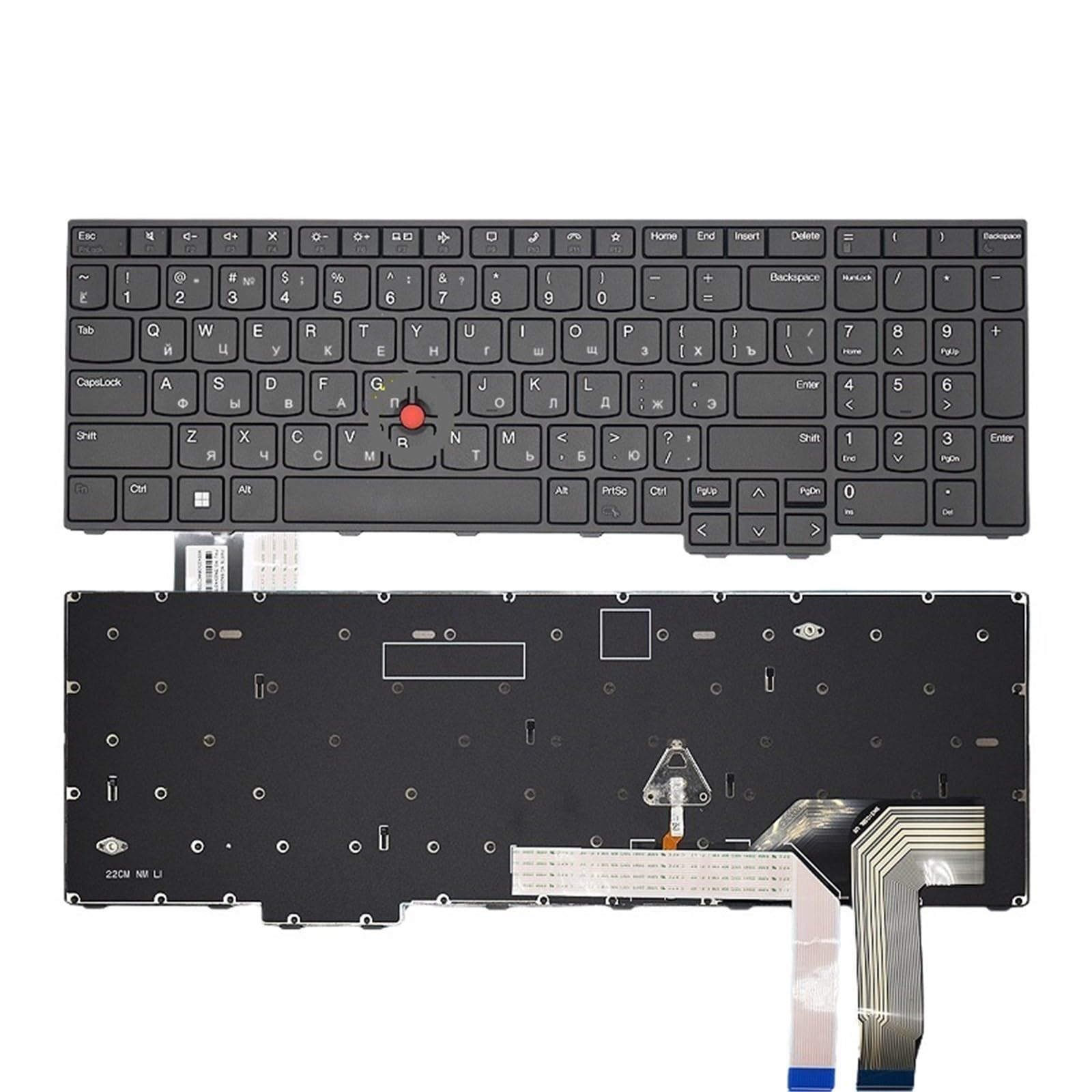 Clavier Russe rétroéclairé Thinkpad P16S Gen1 de remplacement noir
