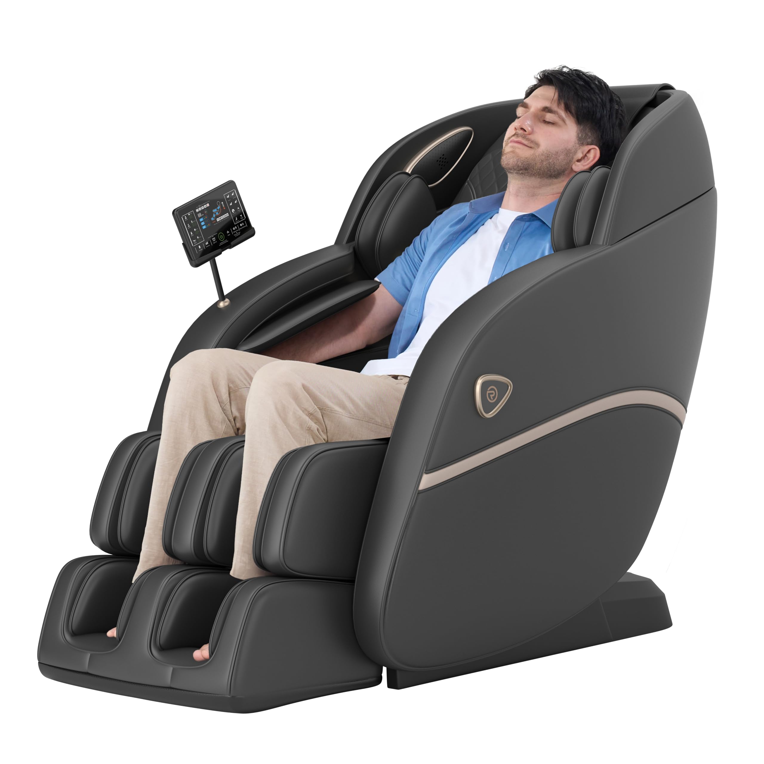 Real Relax 2025 Massage Chair Full Body, Zero Gravity SL-Track Shiatsu Massage Chair Recliner with 16 Massage Modes, Airbag Massage with Heater, Foot Massage, Favor-22 Black