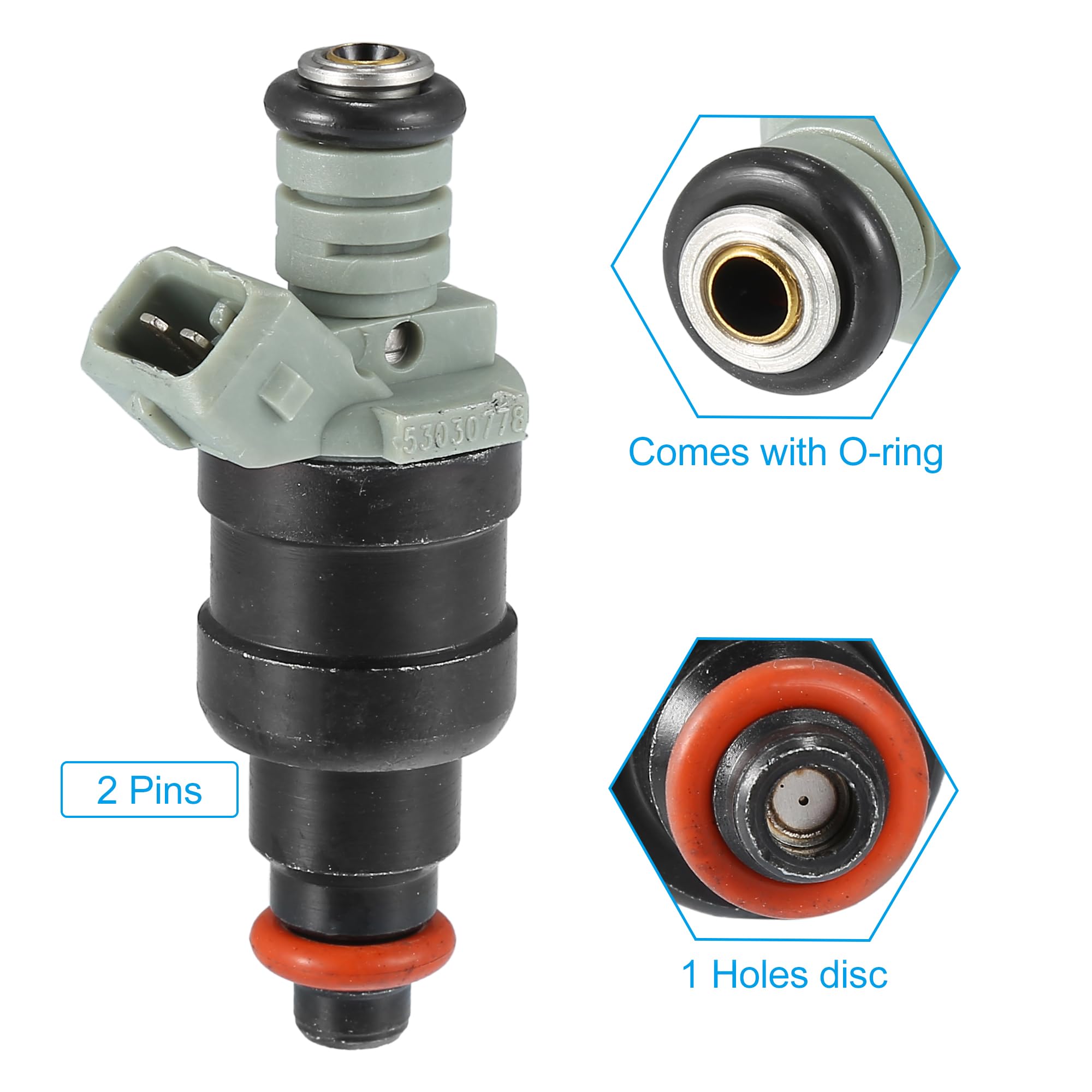 QUARKZMAN 6 Piezas Inyectores De Combustible Para Jeep Wrangler 97-02 | Flujo Emparejado, 53030778, Metal & Plástico, Para Dodge Dakota 96-02, Para Jeep Cherokee 96-00, Para Jeep Tj 97-02