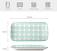 Vista 2 de Selamica Juego de 4 Bandejas Rectangulares de Cerámica para Servir de 12 Pulgadas, BandejasPlatos para Servir para Entretenimiento de Fiestas