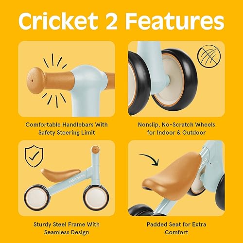 Miniatura 2 de Retrospec Cricket Baby Walker Balance Bike with 4 Wheels for Ages 12-24 Months - Toddler Bicycle Toy for 1 Year Olds - Ride On Toys for Boys & Girls