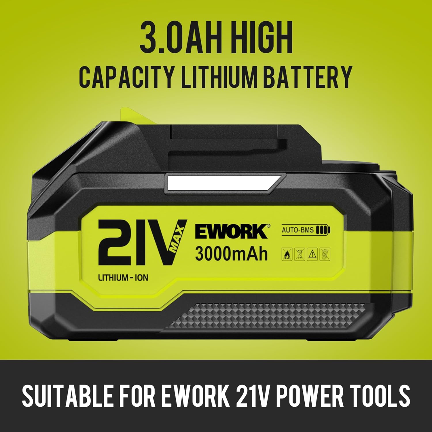 EWORK 3.0Ah Lithium-Ion Battery for 20V/21V Max Series Cordless Power Tools - EK-3.0G - Image 3