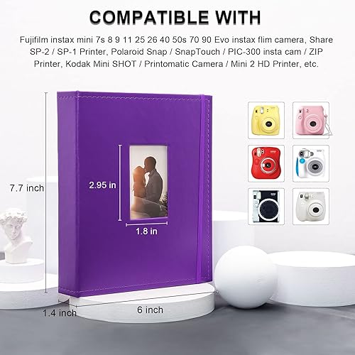 Miniatura 2 de Vienrose Álbum de fotos Instax Mini con 208 bolsillos, 2 x 3 pulgadas, Polaroid, para cámara instantánea Fujifilm Instax Mini 7s 8 9 11 25 26 40 50s