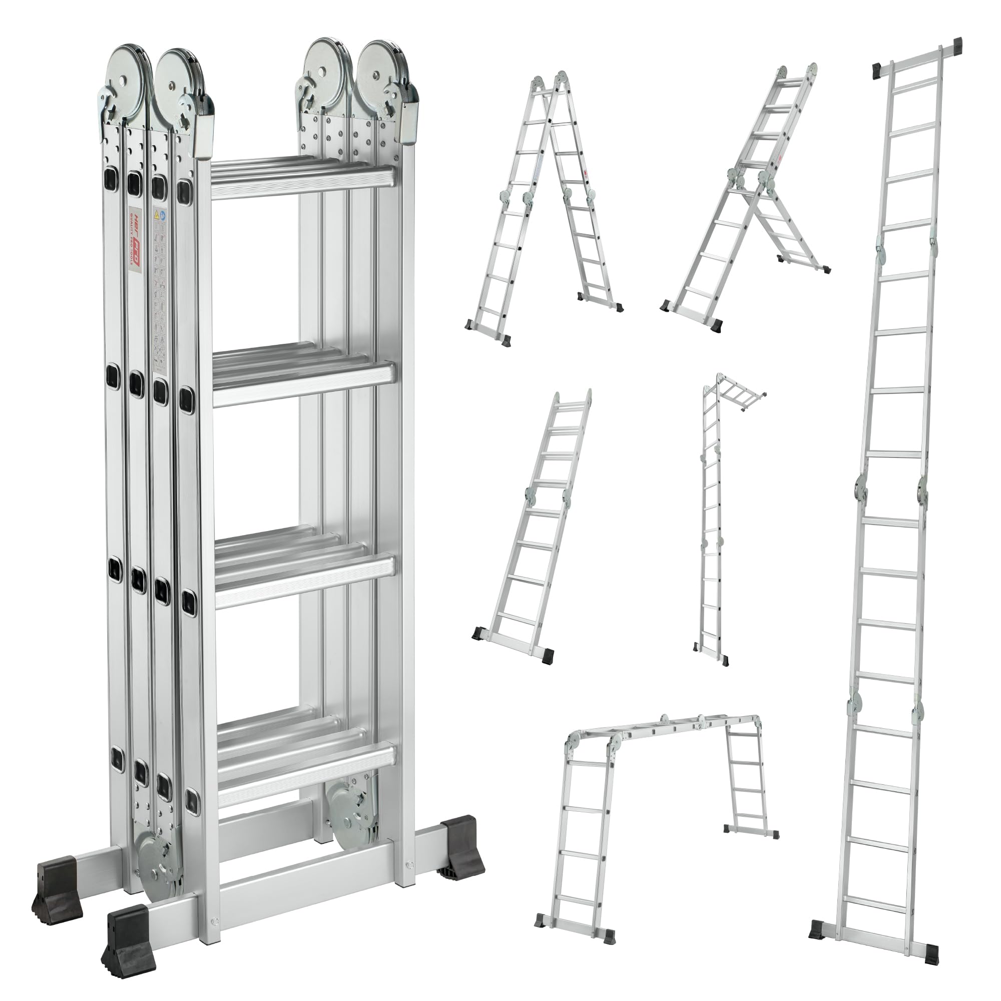 Escalera Multifunción Articulada Plegable de Aluminio de 4x4 hasta 4,70 Metros y hasta 150 kg