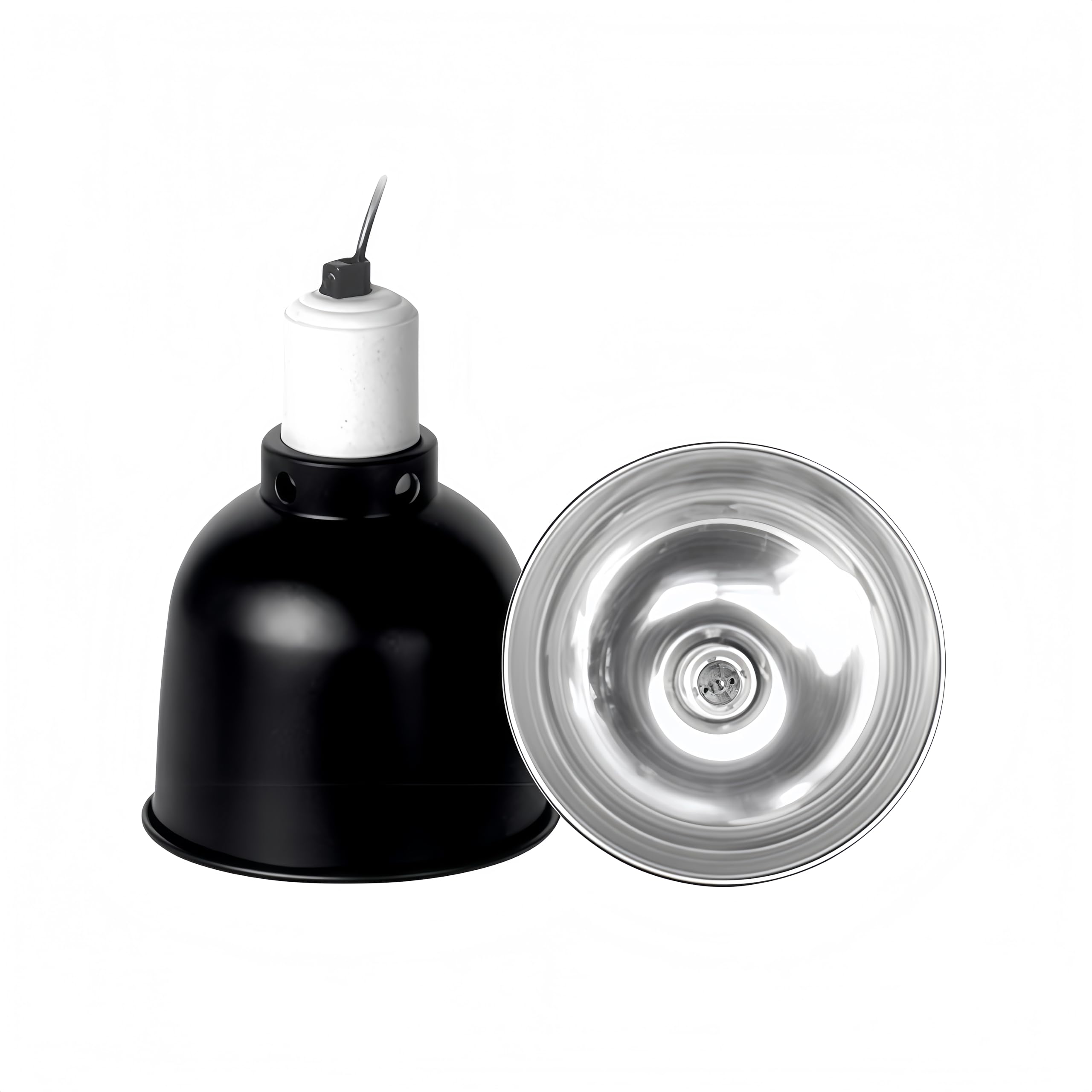 Terrarium Dome Lampenfassung Reptilien Wärmelampe, E27 Aluminium Reflektorlampe Wärmelampe 14cm, UVA UVB Lampe Terrarium für Schildkröte, Bartagame, Huhn, Hund