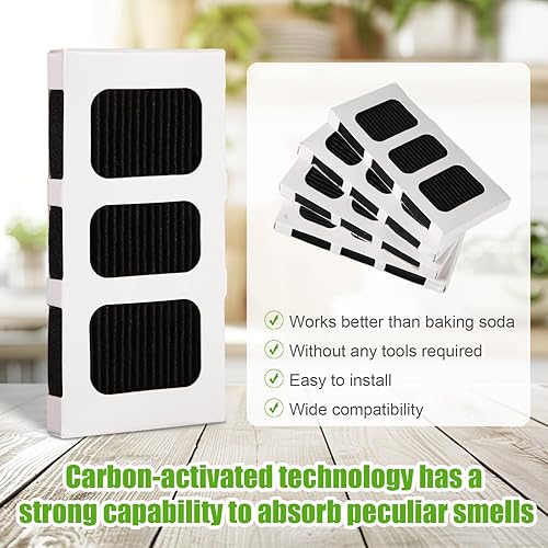Miniatura 3 de 4 piezas de repuesto de filtro de aire para refrigerador, tecnología activada por carbono, filtro de aire fresco para refrigerador compatible con