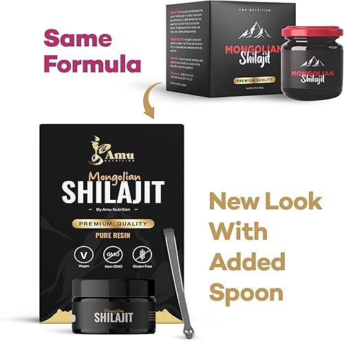Miniatura 2 de AMU NUTRITION Pure Shilajit - Resina Shilajit orgánica natural mongol auténtica  Rejuvenecimiento ayurvédico Rasayana  Fuente natural de ácido