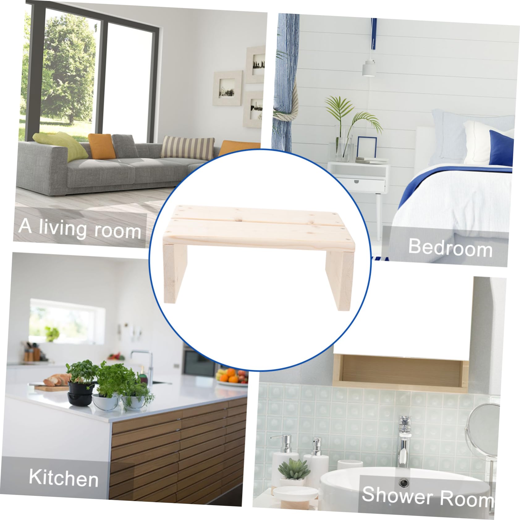 BESPORTBLE Wooden Foot Pad for Bathroom Stool Non-Slip Design Boys and Girls' Stool Sturdy