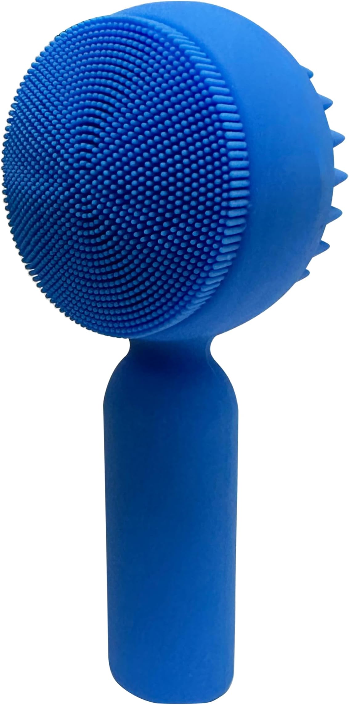 Silicone Facial Cleansing Brush 2 in 1 Silicone Facial Scrubber Manual Exfoliating Facial Brush Face Cleanser Face Exfoliator Ultrafine Bristles for Sensitive Skin Easy to Clean Lather Well (DeepBlue)