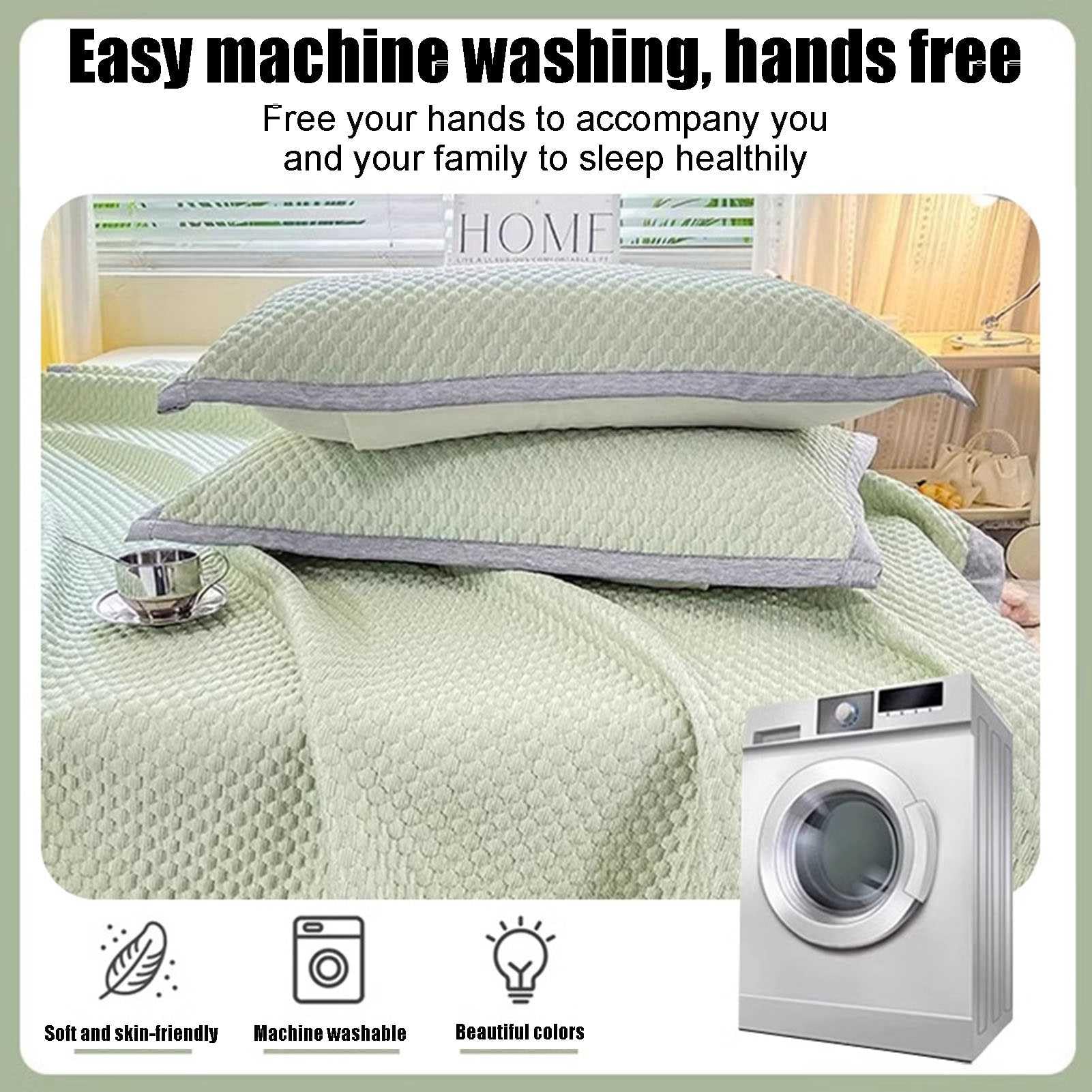 Set Coprimaterasso Rinfrescante con Lenzuola Estive: Lenzuola in Seta Ghiacciata con Federe Lenzuola Estive con Angoli Lavabili in Lavatrice per Chi Dorme al Caldo