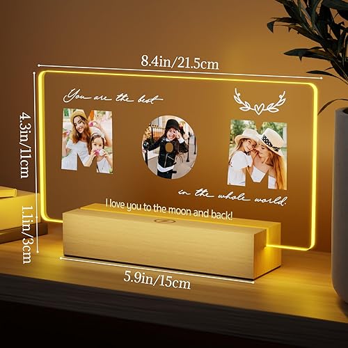 Miniatura 4 de LUCKOR Regalos personalizados para mujeres, hombres, amigos en cumpleaños de Navidad, marco de fotos acrílico personalizado de 5 x 7 pulgadas con