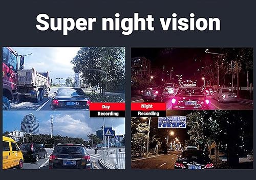 Miniatura 5 de Cámara de tablero de 3 canales frontal y trasera en el interior, cámara de tablero Full HD para automóviles, grabadora de cámara IPS de 4 pulgadas,