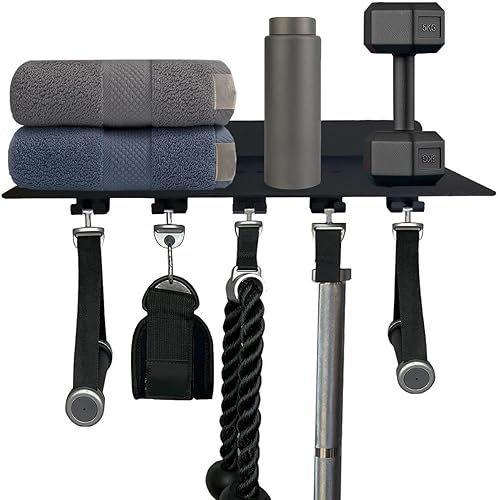 Ajuste para accesorios tonales, estantes flotantes negros para gimnasio, organizador de montaje en pared, estante de almacenamiento de gimnasio en