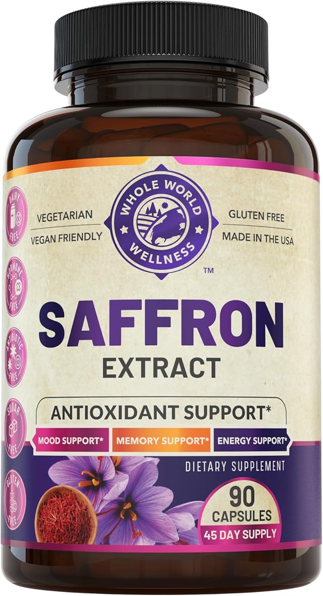 100% Pure Saffron Extract - Supports Weight and Appetite Health, Mood, Focus, Memory, Digestion, Eye, Skin and Brain Health. NSF Certified Saffron Supplements for Women and Men.