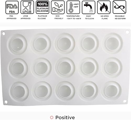 Miniatura 4 de OCPO KITCHEN Molde de silicona para hornear pasteles de mousse, dulces, chocolate, postres de frutas francesas, pasteles, cupcakes, helado, pudín,