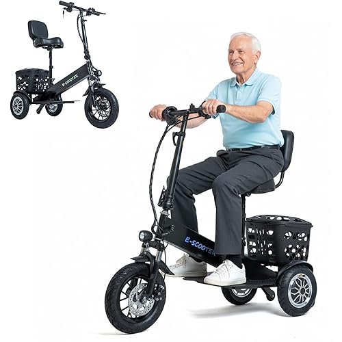 3 Wheel Mobility Scooter for Adults & Seniors, Lightweight Foldable Travel Scooter, 36V 500W Powerful Motors, 48 lbs Portable Design, Long-Range Electric Mobility Device, Supports up to 330 lbs