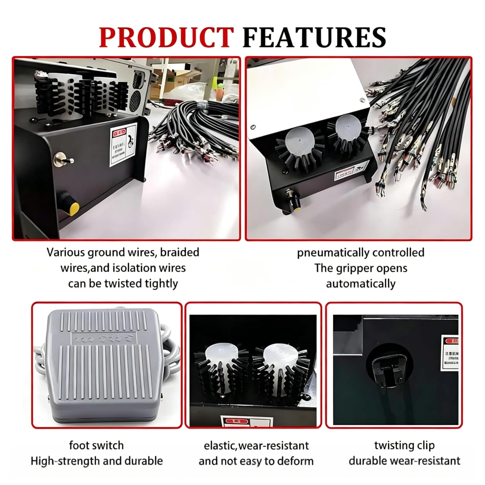 ZHENYUWANG Máquina de Trenzado y torsión de Cables con Tres cepillos, Herramienta automática Ajustable para Separar y trenzar Cables de 60 mm