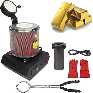 Professional Gold Melting Furnace 1+3 KG Electric Digital Smelting Kit Black Steel 110V