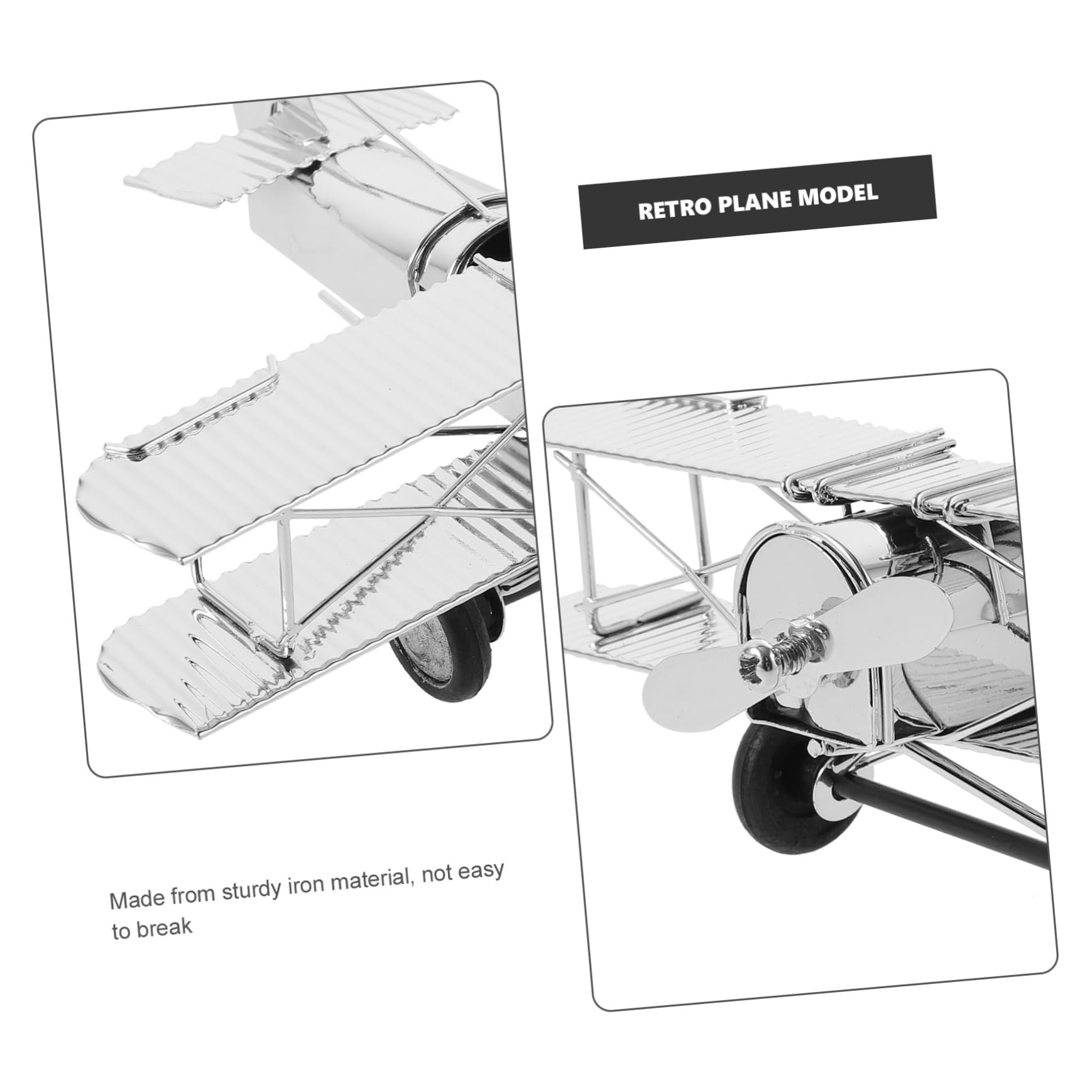 FUNOMOCYA Vintage Iron Airplane Model Retro Metal Plane Ornament Home Decor Decorative Airplane Toy