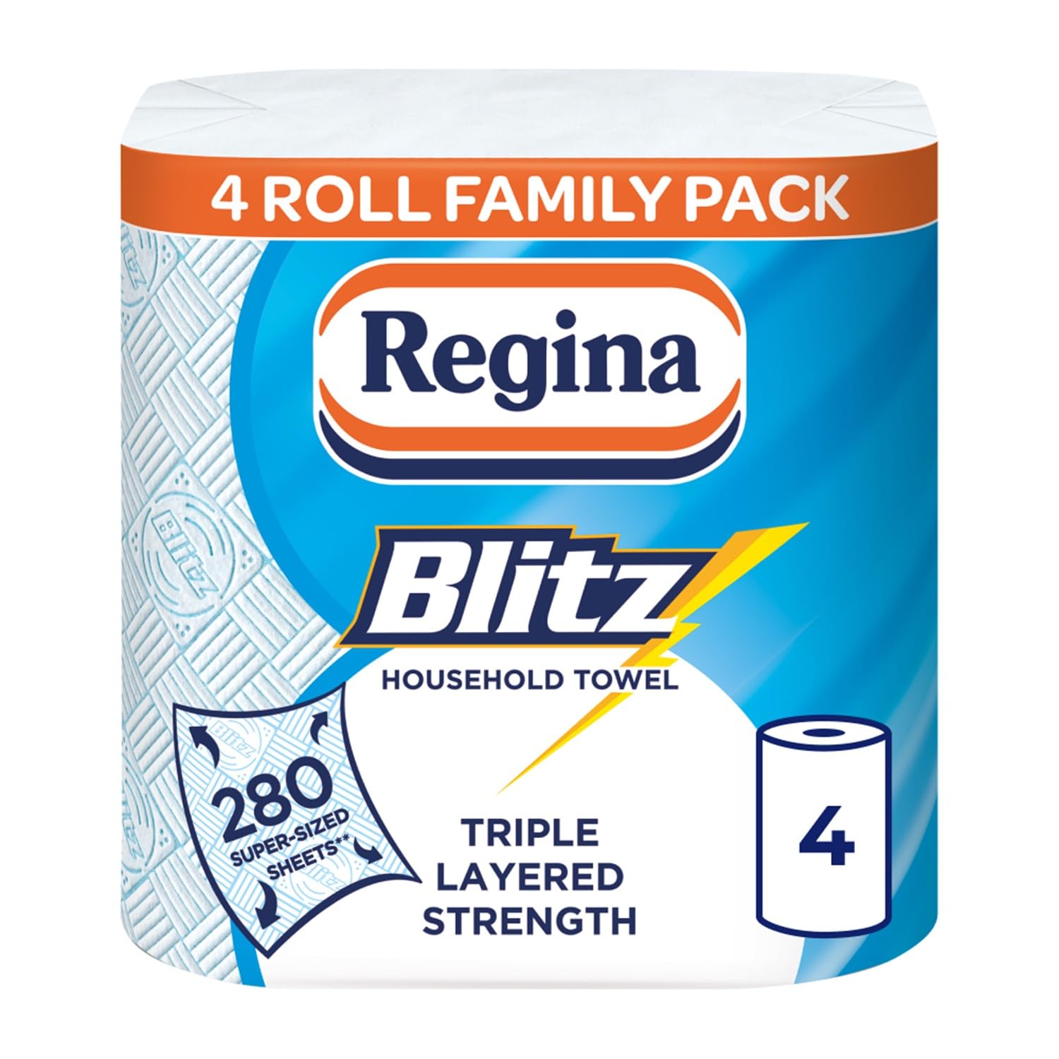 Global Fulfillment Limited (Forever Cosmetics) Regina Blitz 3-Ply Mega-Absorbent Kitchen Paper Towels - Jumbo Rolls, Pack Of 4 | Wowcher