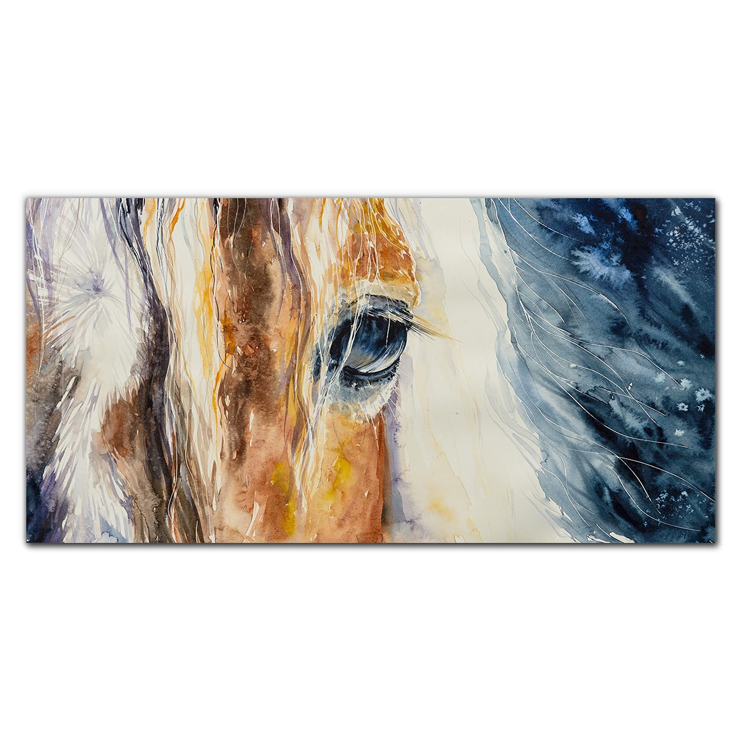 Crédence de cuisine adhésive 120x60cm en verre trempé avec motif cheval animal de Coloray