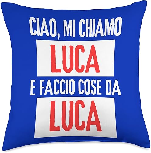 Ciao Sono Faccio Cose Da Luca Personalizzato Divertente - Almohada (18 x 18 pulgadas), multicolor