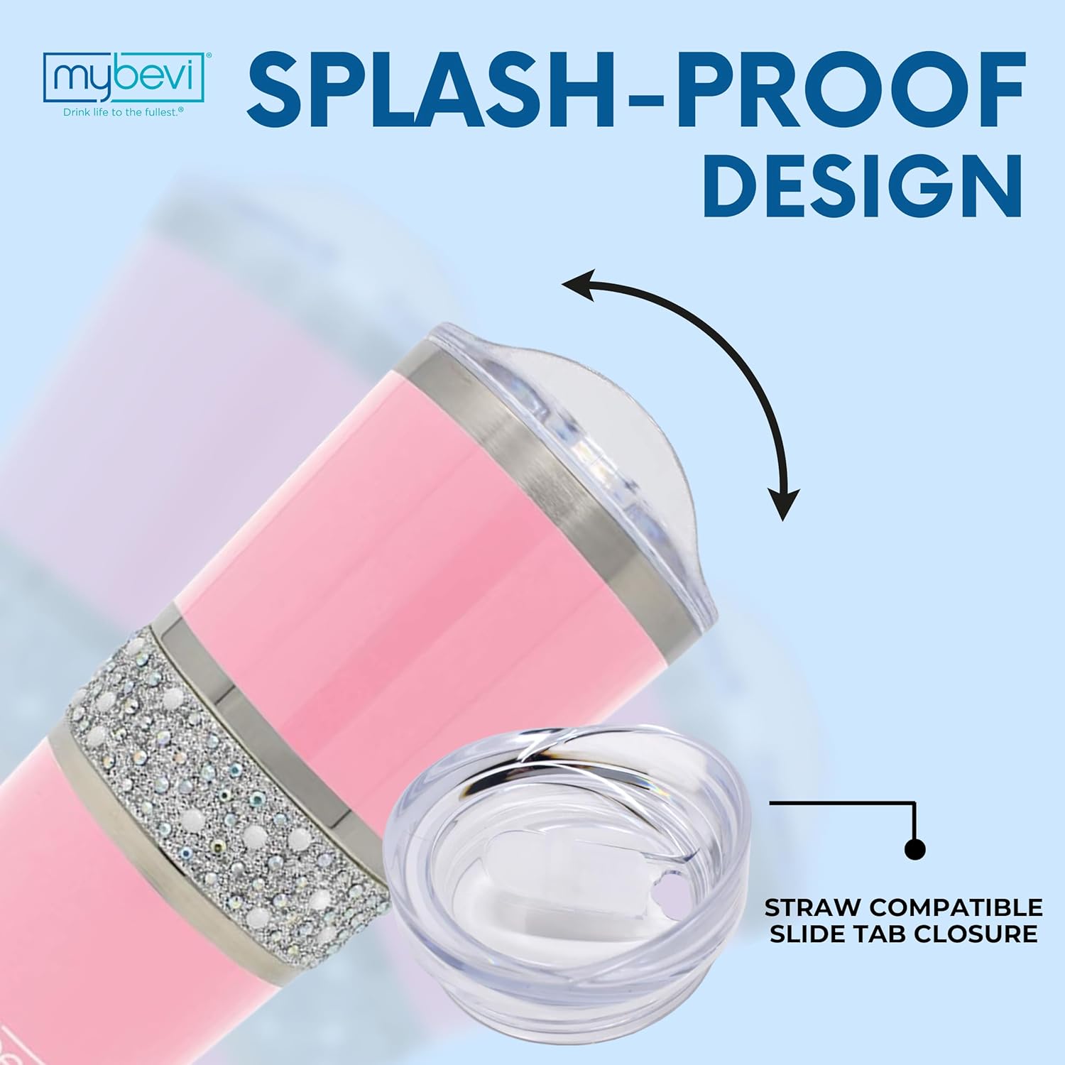 Hollywood Insulated Tumbler – 20oz Stainless Steel Travel Cup with Leak-Resistant Lid | BPA-Free, Reusable, Fits Cup Holders, Hot & Cold for Gym, Work, or Commute – Pink - Image 3