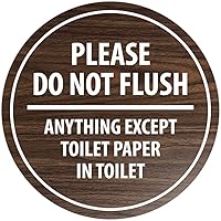 Vista 20 de Signs ByLITA Circle Please Do Not Flush Anything Except - Letrero de pared o puerta de papel higiénico - Cinta adhesiva de espuma de doble cara