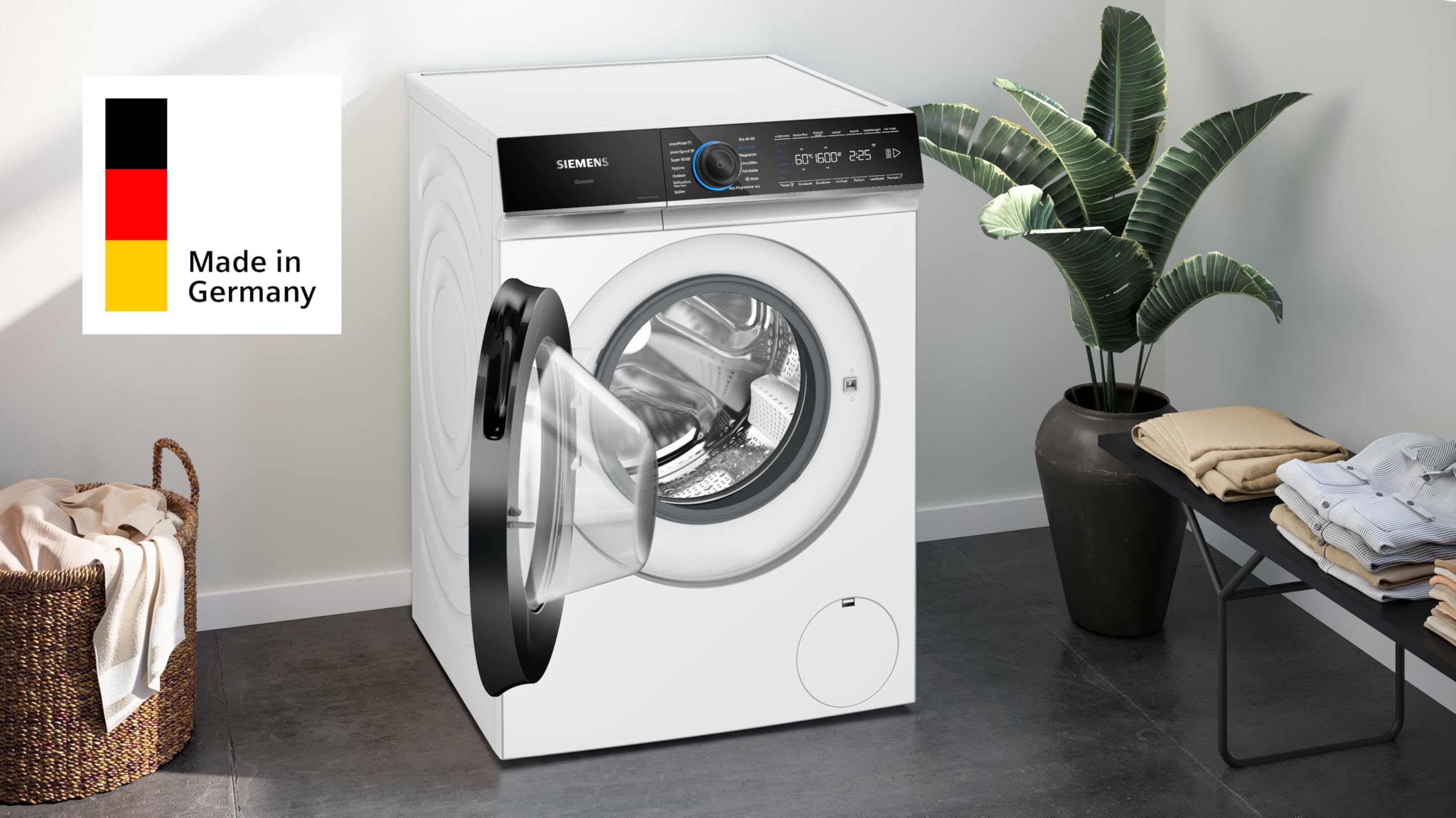 Siemens iQ700 WG56B2041 Waschmaschine 10 kg 1600 UpM Antiflecken-System smartFinish speedPack XL aquaStop