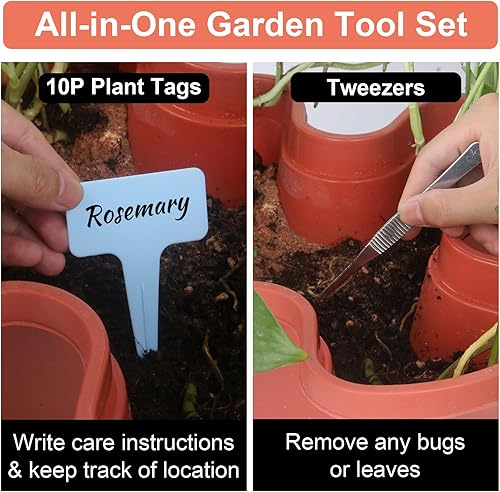 Miniatura 4 de Maceta apilable, maceta vertical de fresas con juego de herramientas Garen, maceta de jardín de riego automático para interiores y exteriores, 7