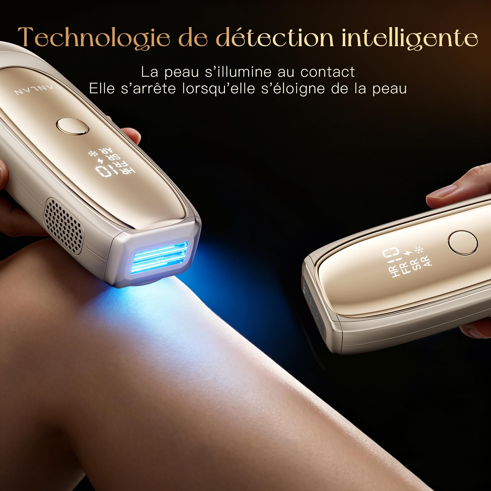 ANLAN 26J Épilateur Lumière Pulsée avec Refroidissement Saphir Epilateur Laser 10 Niveaux et 4 Modes Lumiere Pulsee Epilation IPL pour Corps, Visage, Maillot – Femme & Homme