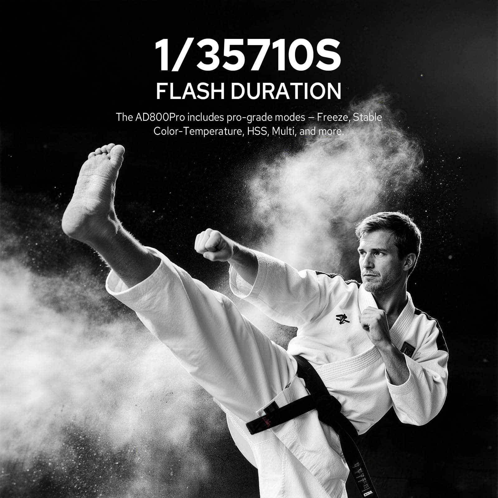 Godox AD800 Pro AD800Pro Exteriores Flash, GN110 800Ws TTL 1/8000s HSS Flash Strobe Monolight,300 Máxima Potencia, Tiempo de Reciclaje de 0,01 a 1,5 s con Batería