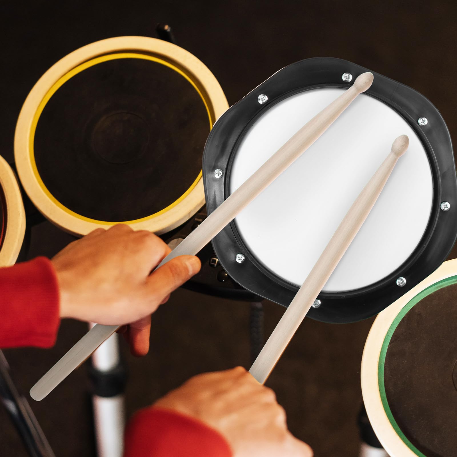 BESPORTBLE Pad Batteria da Allenamento Cuscino per Esercizi e Bacchette Professionali, Nylon e Legno, Adatto per Casa e Studio di Batteria Jazz