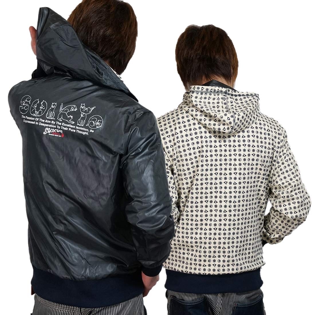 Amazon | [粋狂] ×魚屋蘭舞 コラボ リバーシブルナイロンパーカー エフ 