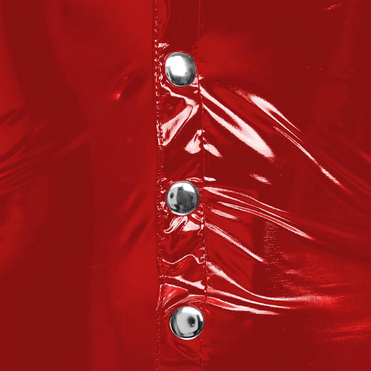 Women's Sexy Bodycon Lingerie, Halter V Neck Mesh Cup Teddy Mini Shiny Patent Leather Dress for Date, Club, Party - Image 6