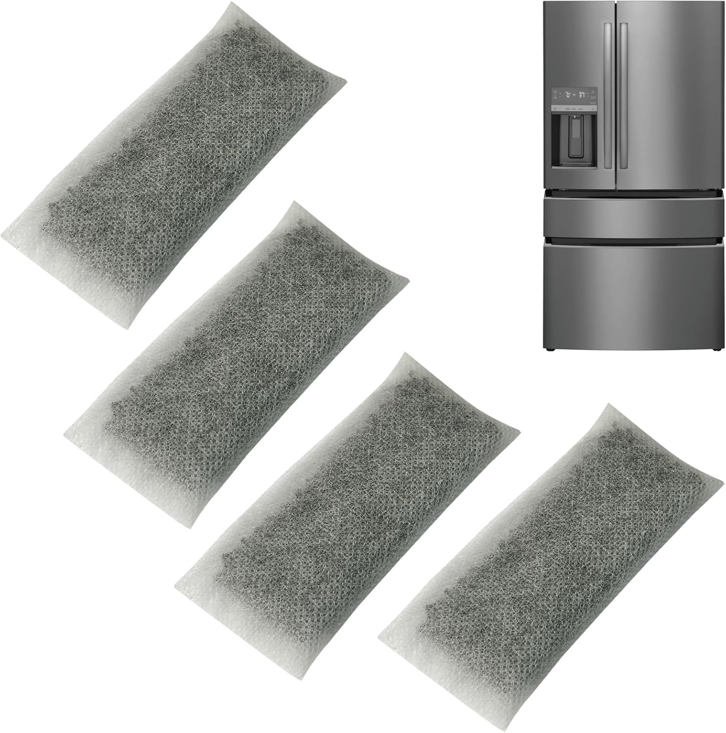 4 Pack FRPAPK2RF PureAir PK-2 Refill Filter Compatible with FRIGIDAIRE Gallery Models GRMC2273BF, GRMC2273BD, GRMG2272BF, Produce Keeper Air Filter