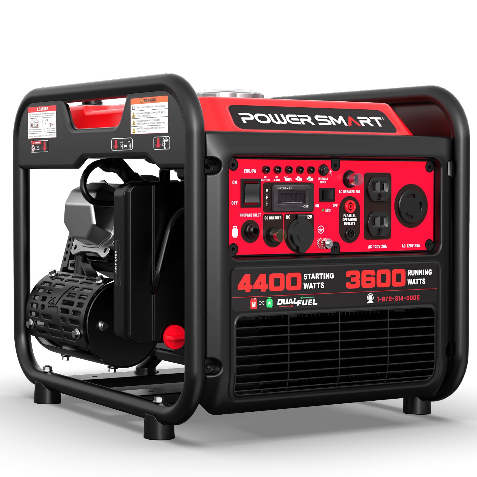 PowerSmart 4400-Watt Dual Fuel Portable Generator with Inverter Technology