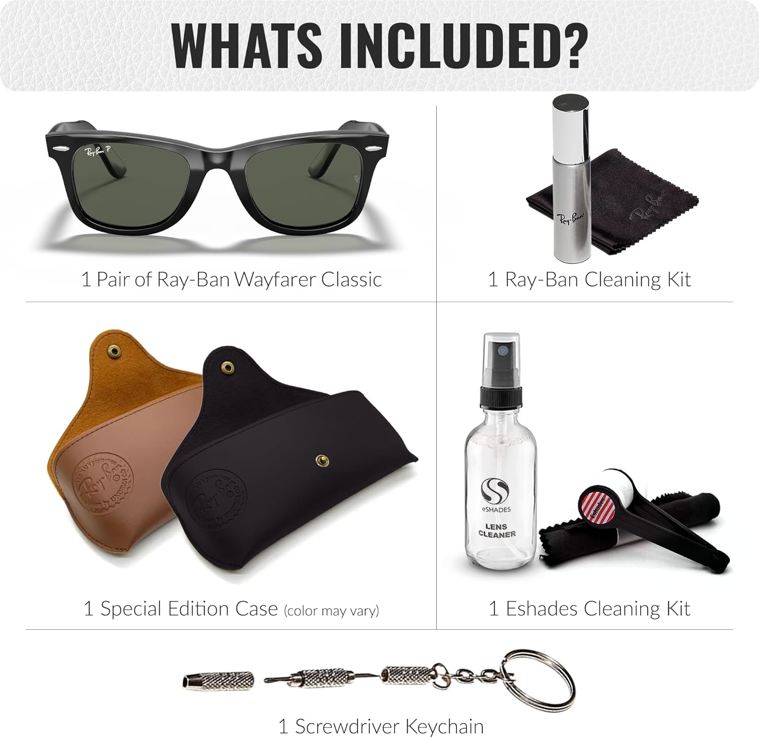 Ray-Ban RB2140F ORIGINAL WAYFARER CLASSIC LOW BRIDGE FIT Square Shaped Sunglasses with Official RAYBAN Eyewear Kit
